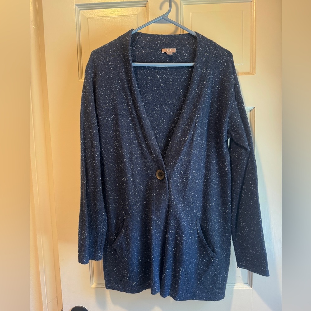 J. Jill Deep Blue Speckled Cardigan